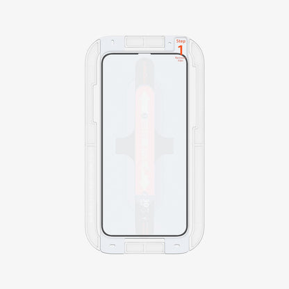 064GL25166 - iPhone 11 Screen Protector GLAS.tR EZ Fit showing the screen protector inside of ez fit tray