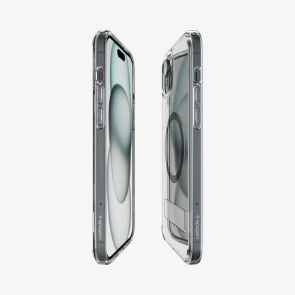 ACS06808 - iPhone 15 Case Ultra Hybrid S (MagFit) in black showing the sides, partial front and back