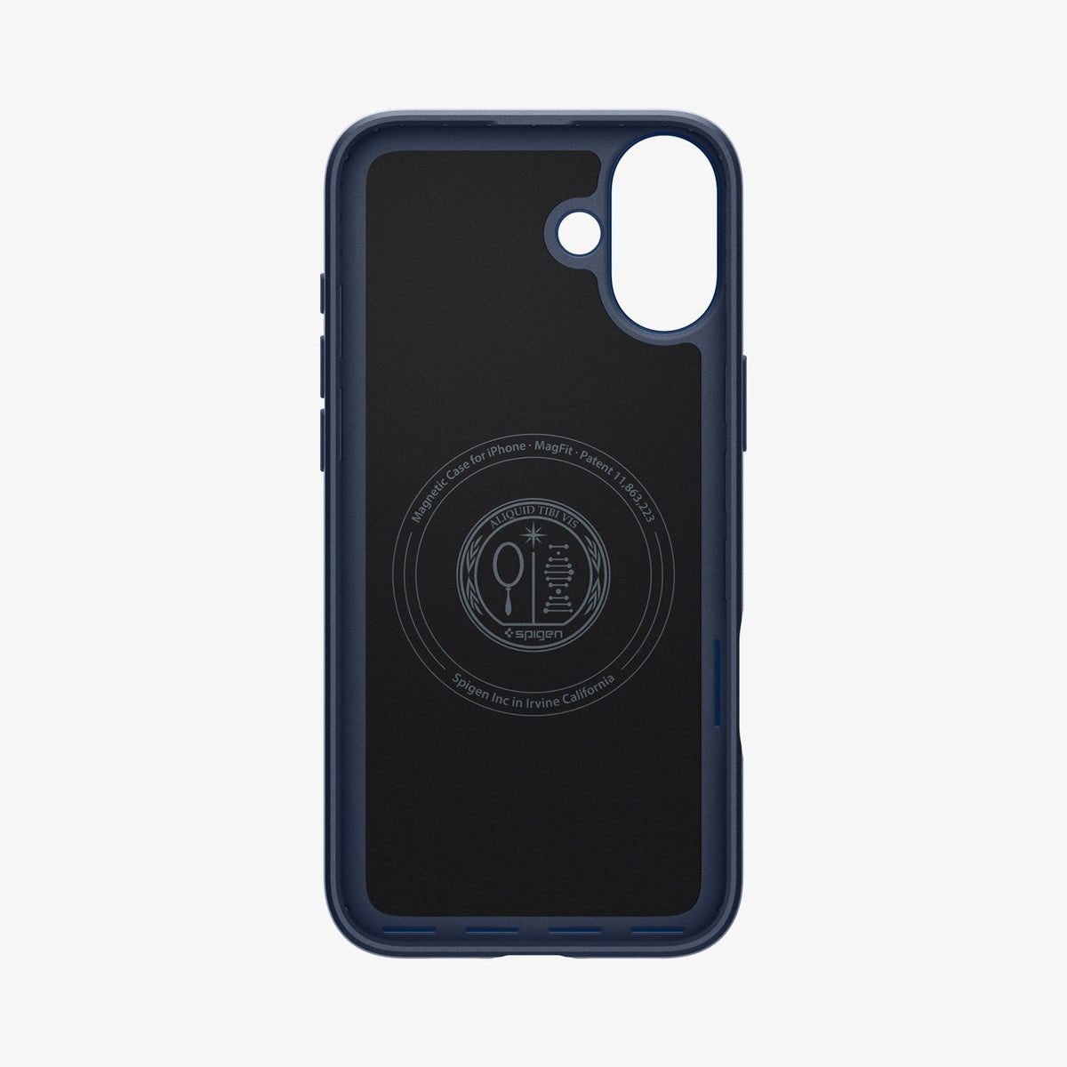 ACS08187 - iPhone 16 Case Thin Fit (MagFit) in Navy Blue showing the inner case