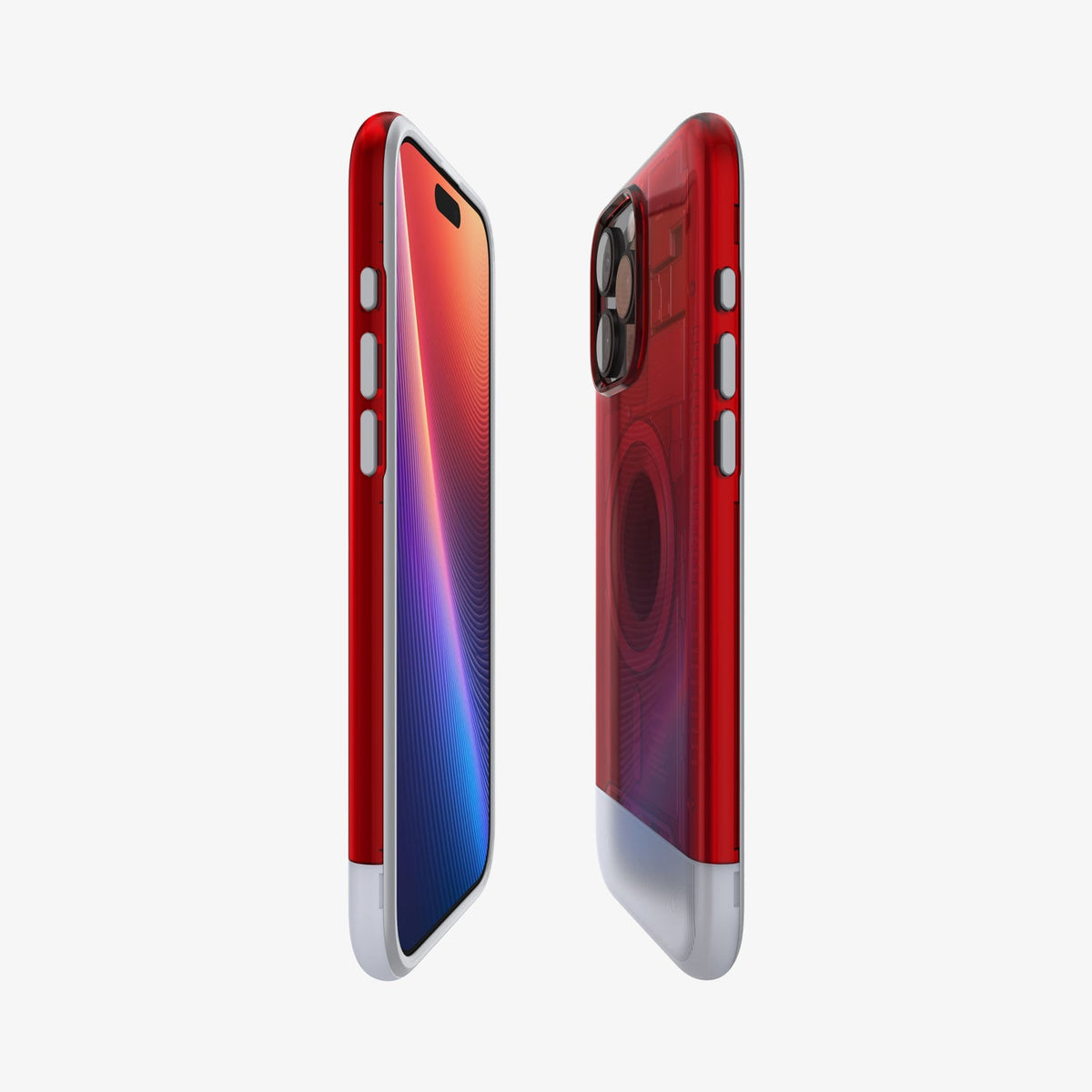 ACS08154 - iPhone 16 Pro Case Classic C1 (MagFit) in Ruby showing the partial front, partial back, and sides