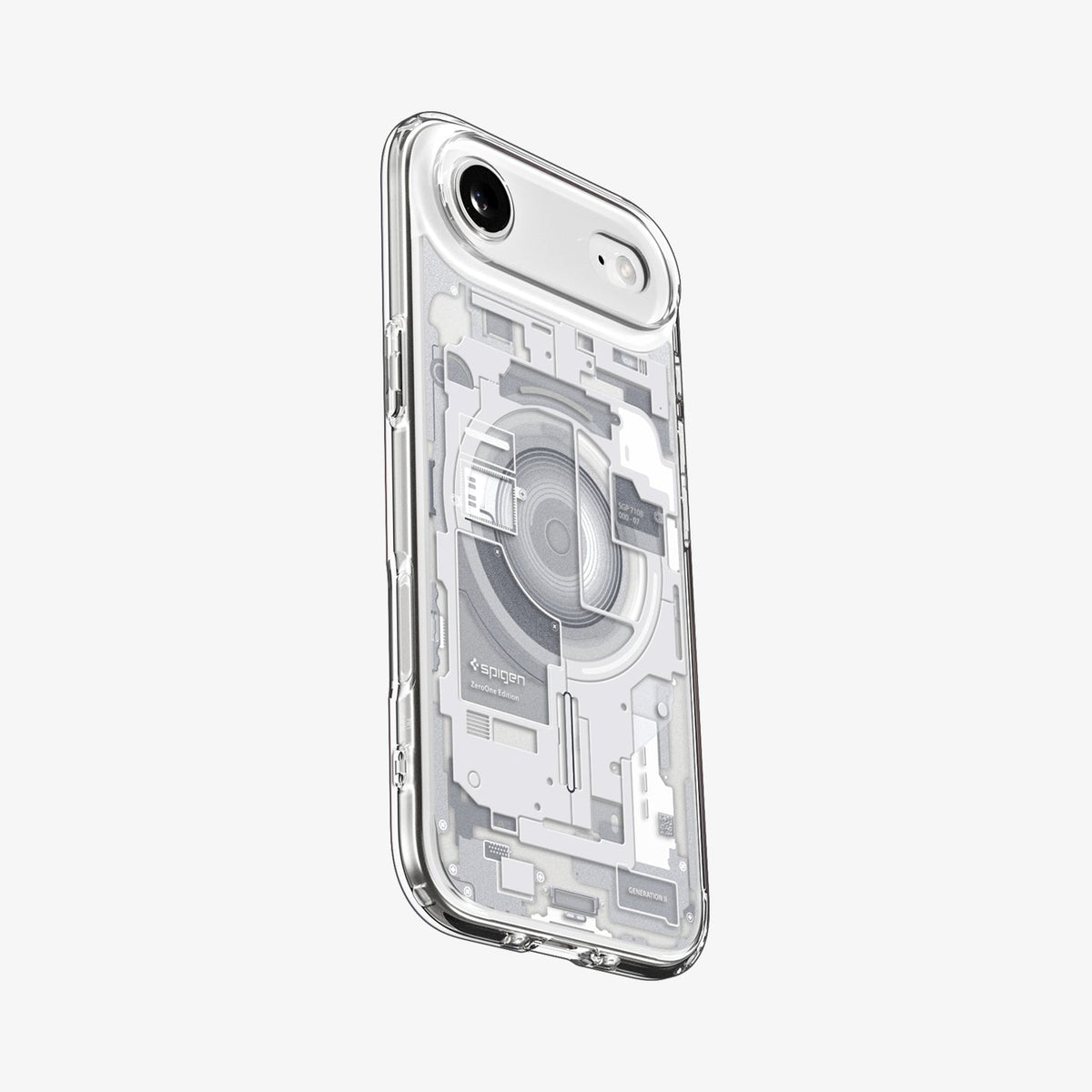ACS10056 - iPhone 17 Air Ultra Hybrid Zero One (MagFit) in Zero One White showing the side, back and top