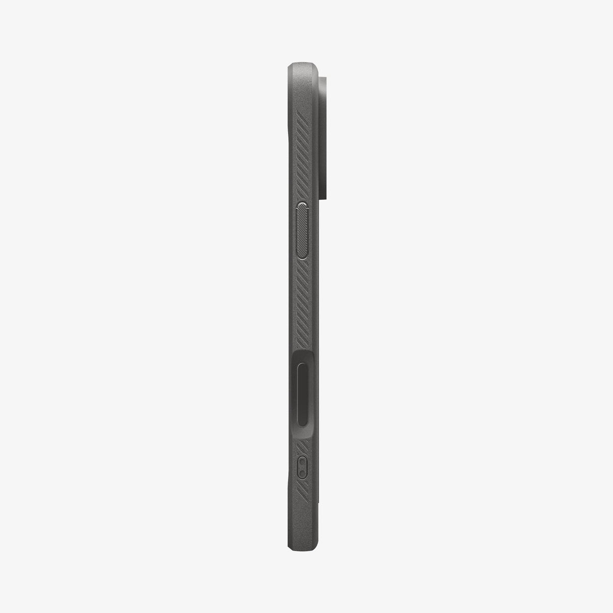 ACS09887 - iPhone 17 Pro Max Rugged Armor (MagFit) in Gray showing the side with volume buttons