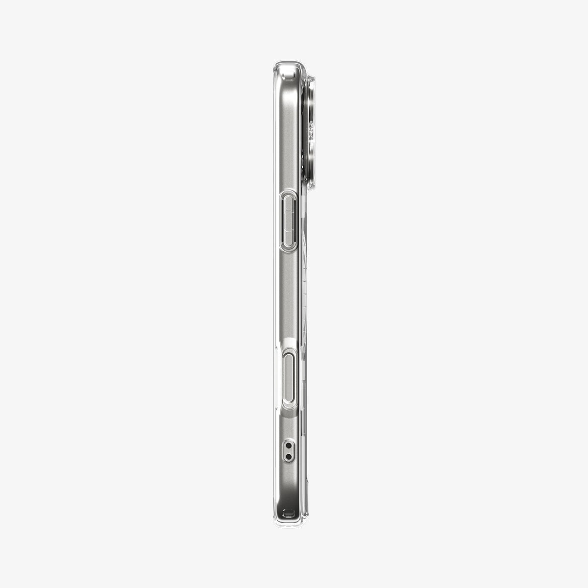 ACS10041 - iPhone 18 Pro Max / iPhone 17 Pro Max Ultra Hybrid Zero One (MagFit) Natural Titanium showing the slim side profile with covered buttons and precise cutouts
