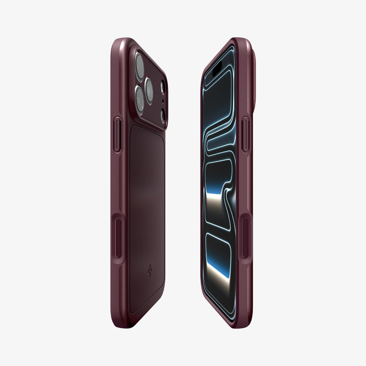 ACS12337 - iPhone 18 Pro / iPhone 17 Pro in Dark Cherry showing the back, front and inside