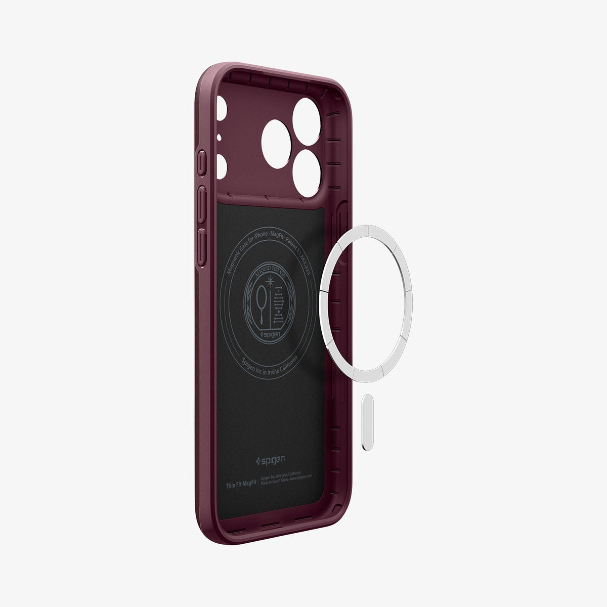 ACS12337 - iPhone 18 Pro / iPhone 17 Pro in Dark Cherry showing inside with magfit magnet