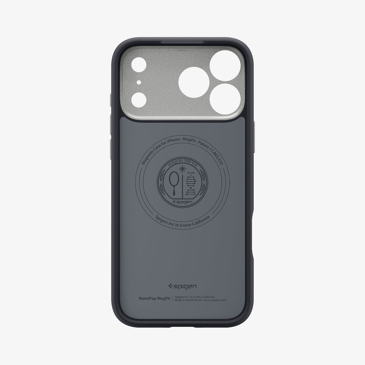 ACS09915 - iPhone 17 Pro Max Case Nano Pop (MagFit) in black sesame showing the inside of case