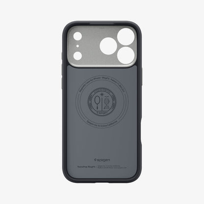 ACS09915 - iPhone 17 Pro Max Case Nano Pop (MagFit) in black sesame showing the inside of case