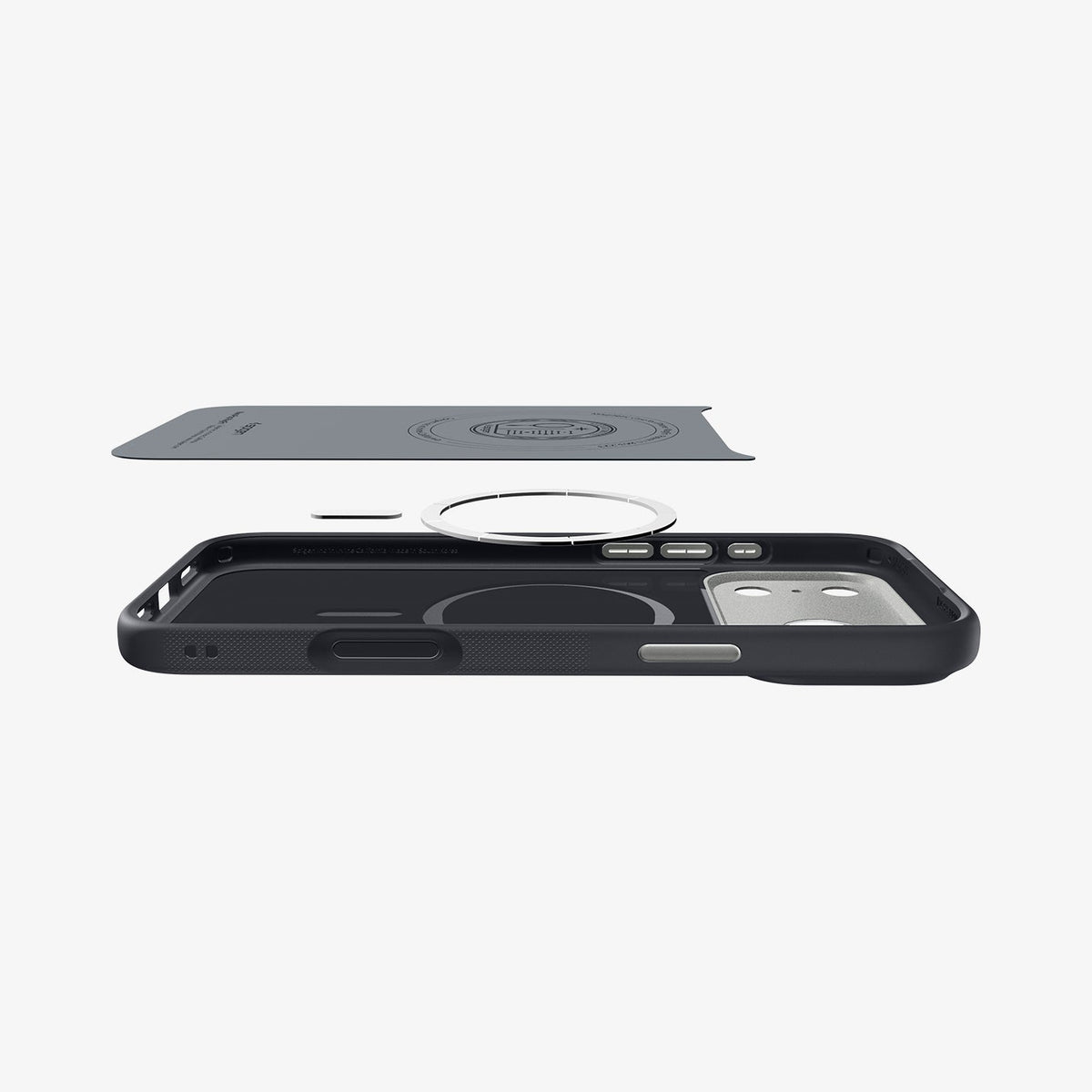 ACS09915 - iPhone 17 Pro Max Case Nano Pop (MagFit) in black sesame showing the multiple layers of case
