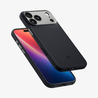 ACS09915 - iPhone 17 Pro Max Case Nano Pop (MagFit) in black sesame showing the back, side and partial front