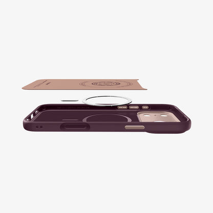 ACS09967 - iPhone 17 Pro Case Nano Pop (MagFit) in burgundy bean showing the multiple layers of case