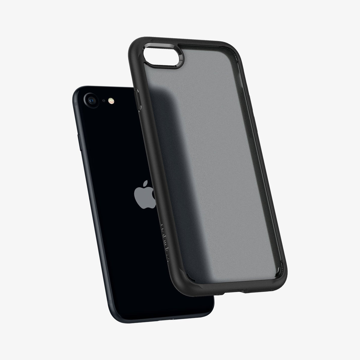 ACS04353 - iPhone SE Ultra Hybrid case in frosted black showing the back