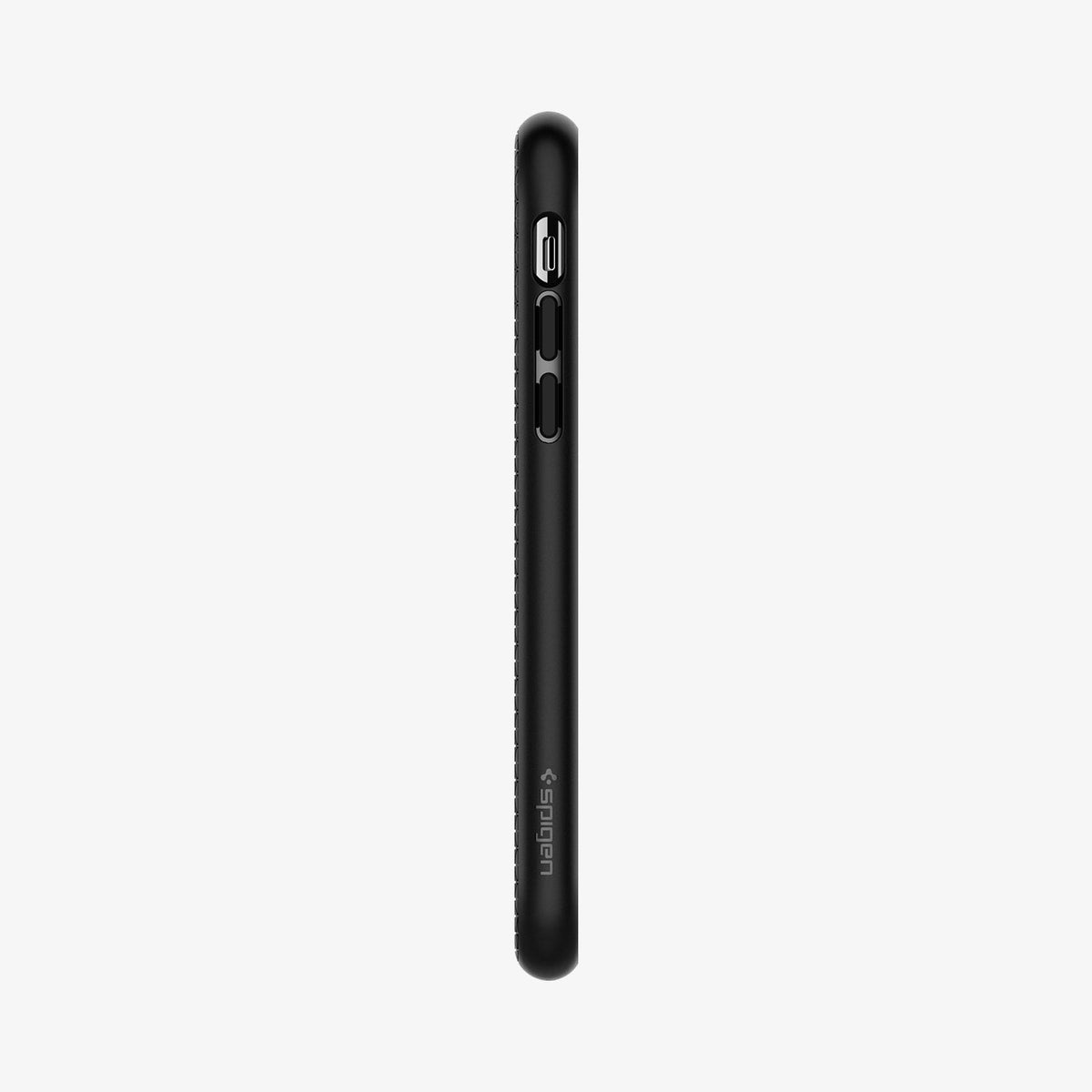 057CS22123 - iPhone XS Case Liquid Air in Matte Black showing the side with side buttons