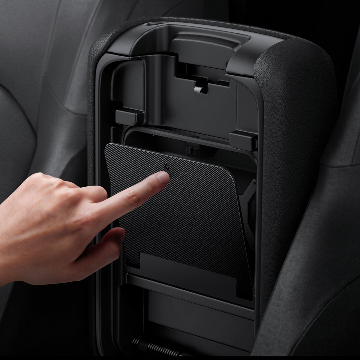 ACP09216 - Jeep Series - Center Console Hidden Storage Box | JO221 showing click to open
