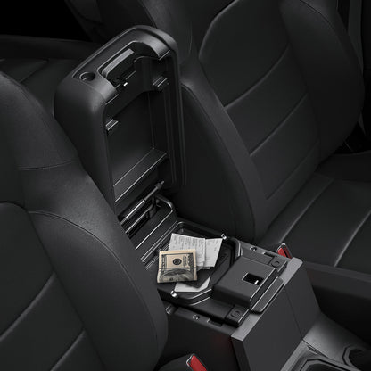 ACP09216 - Jeep Series - Center Console Hidden Storage Box | JO221 showing inside with products.