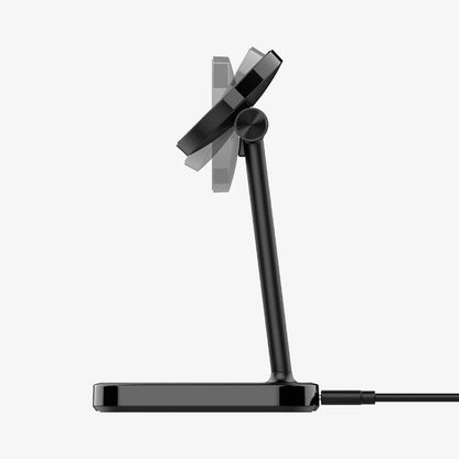 ACH08937 - ArcField™ Magnetic Wireless Charger Stand | PF2402 (MagFit) in Black showing the side and bottom