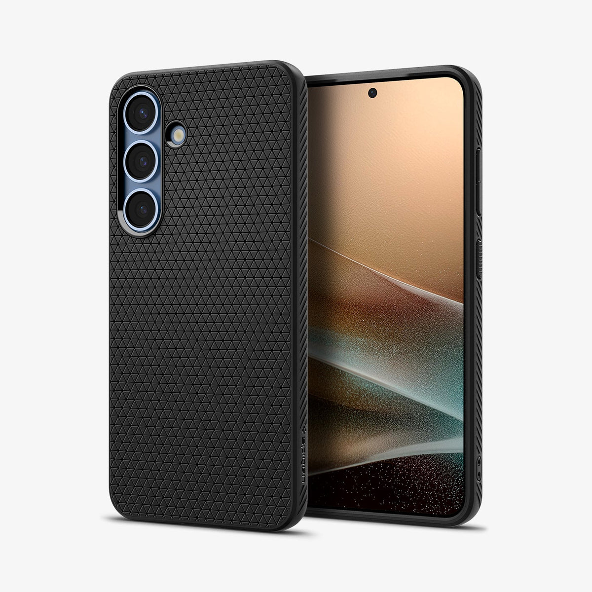 ACS08979 - Galaxy S25 Plus Case Liquid Air in Matte Black showing the back, partial front and sides