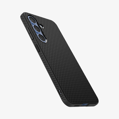 ACS08979 - Galaxy S25 Plus Case Liquid Air in Matte Black showing the back, partial side and bottom