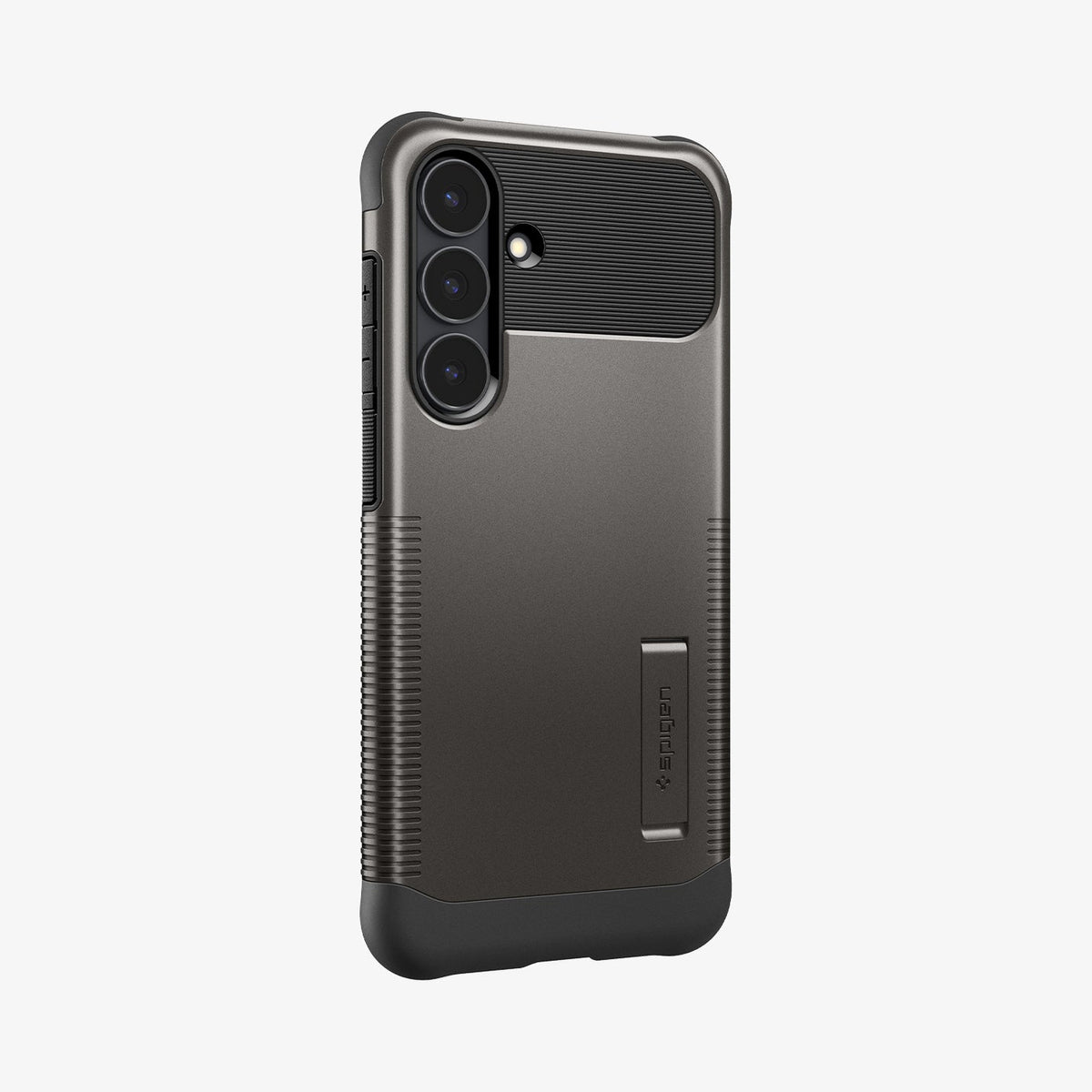 ACS10230 - Galaxy S25 FE Slim Armor (MagFit) in Gunmetal showing the back and partial side