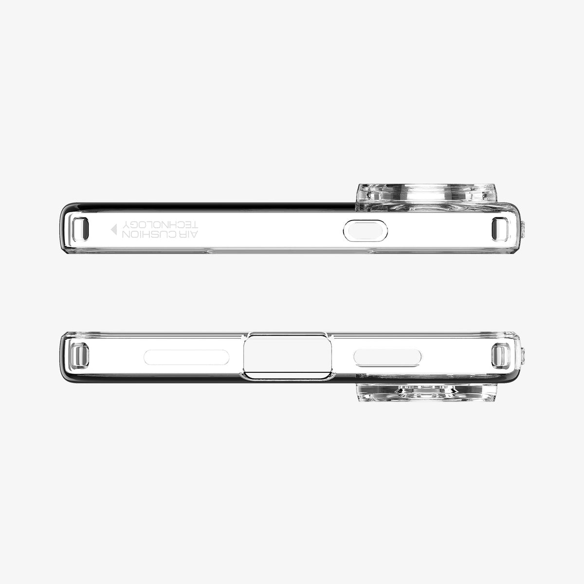 ACS09425 - Galaxy S25 Edge Case Liquid Crystal in Crystal Clear showing the top and bottom