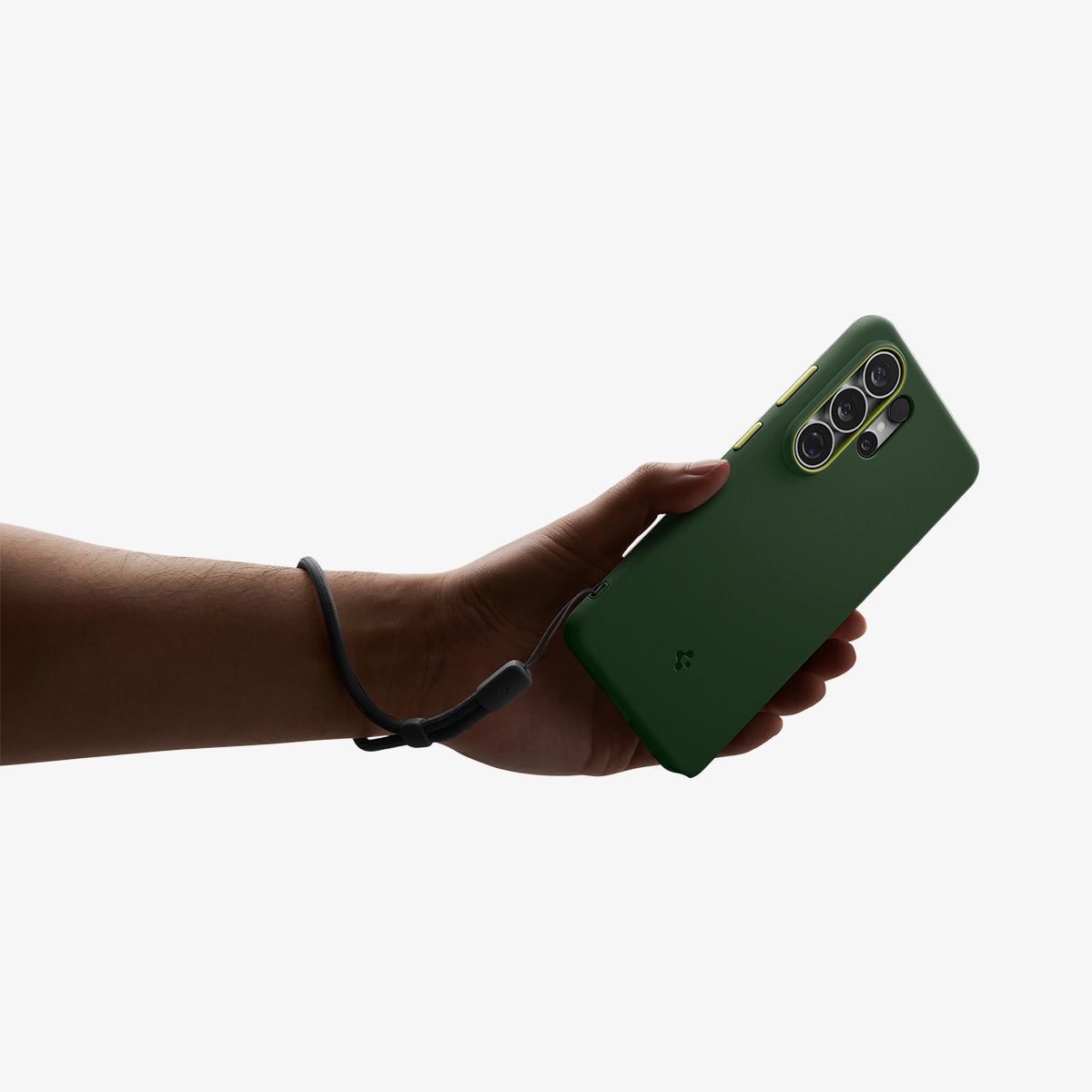 ACS11039 - Galaxy S26 Ultra Nano Pop (Mag Fit) in Avo Green showing a hand with strap on with the device and case