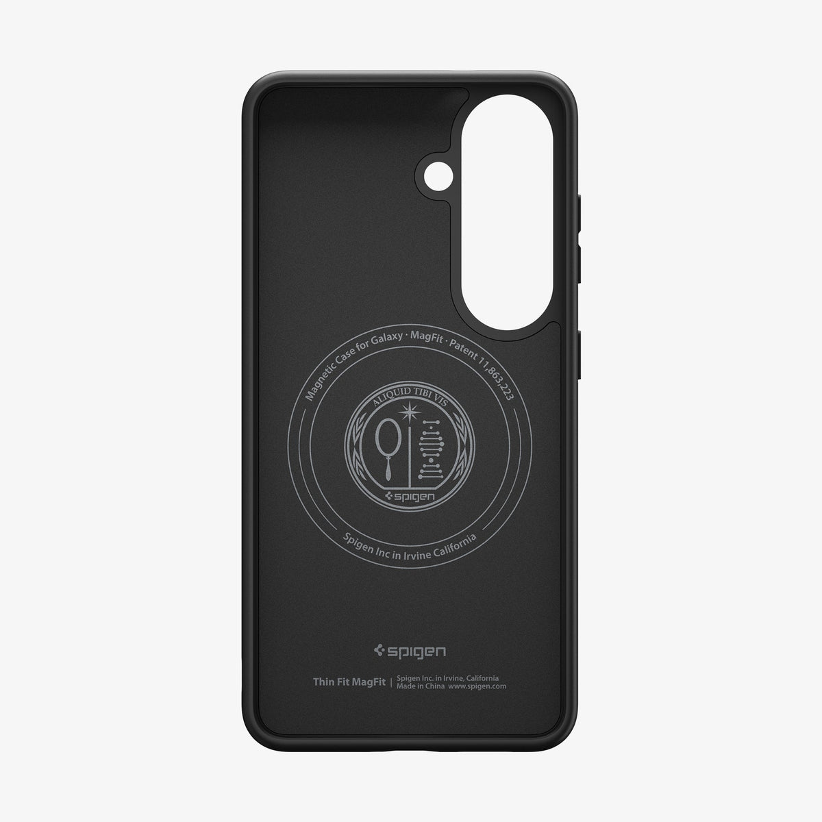 ACS11396 - Galaxy S26 Case Thin Fit (Mag Fit) Black showing front and inside of case