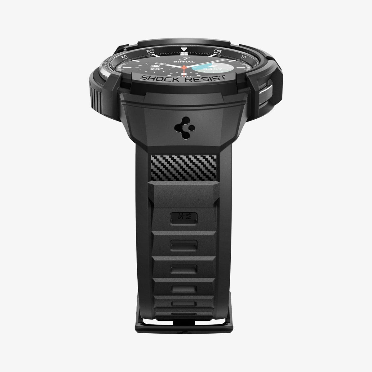 ACS06492 - Watch 6 Classic (43mm) Rugged Armor Pro in Black showing the front and side