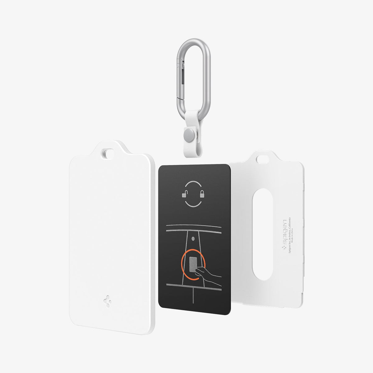 ACP11405 - Tesla Key Card Holder | TO243 2 Pack in Black & White showing the multiple layers of card holder