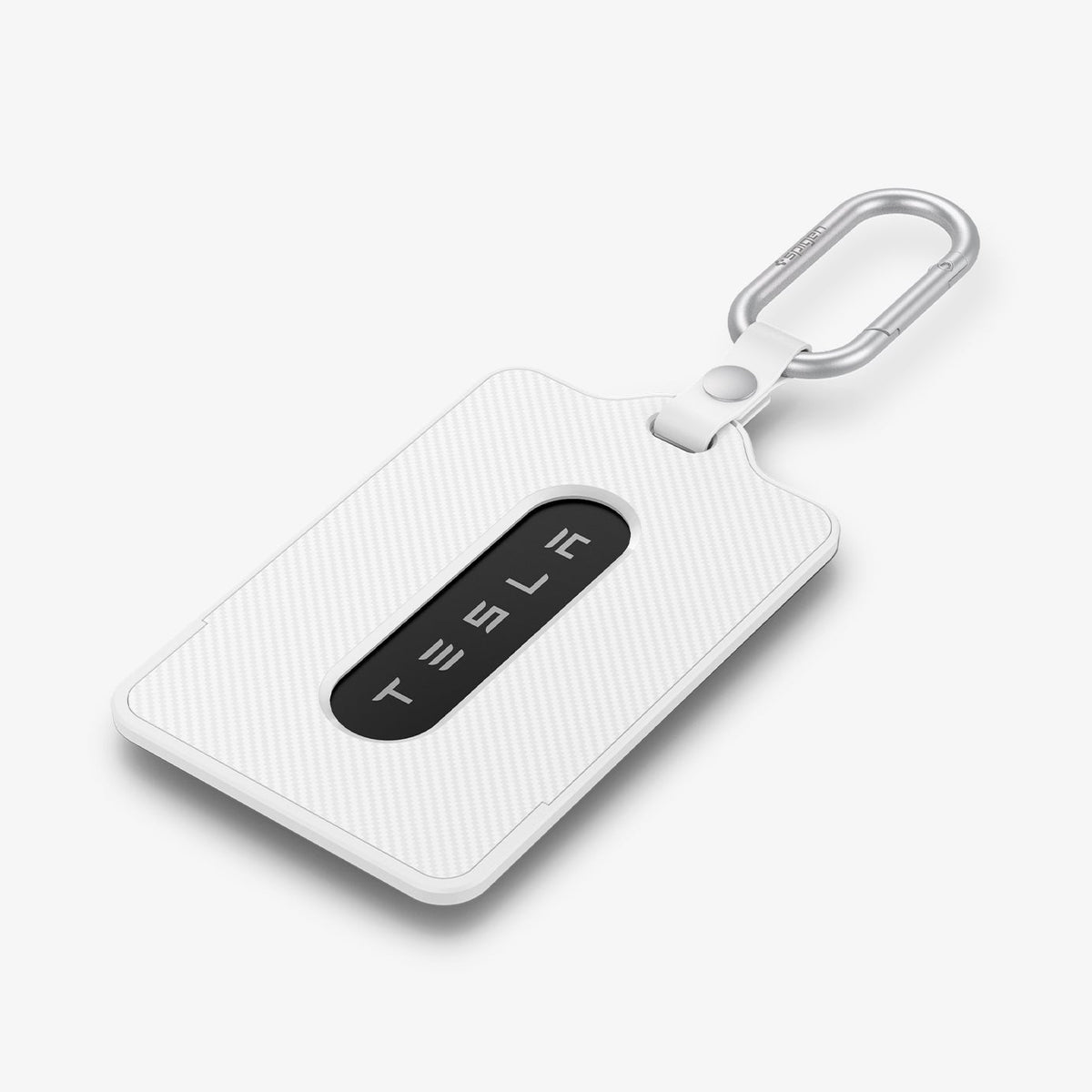 ACP11405 - Tesla Key Card Holder | TO243 2 Pack in Black & White showing the front with carabiner