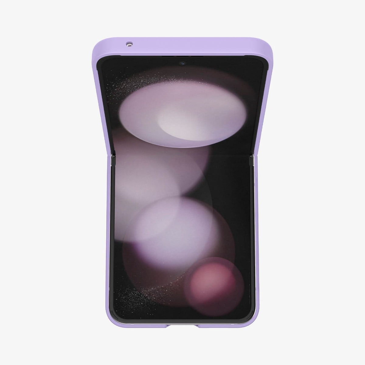 ACS06232 - Galaxy Z Flip 5 Case AirSkin in rose purple showing the top and front with device half open