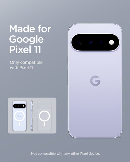 ACS11441 - Pixel 11 Ultra Hybrid (Mag Fit) Clear White made for Google Pixel certified case with a built in MagFit ring and precise fit.
