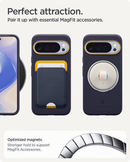 ACS09734 - Pixel 10 Pro XL Case Nano Pop (MagFit) in blueberry navy showing the perfect attraction. Pair it up with essential MagFit accessories. Optimized magnets. Stronger hold to support MagFit accessories.