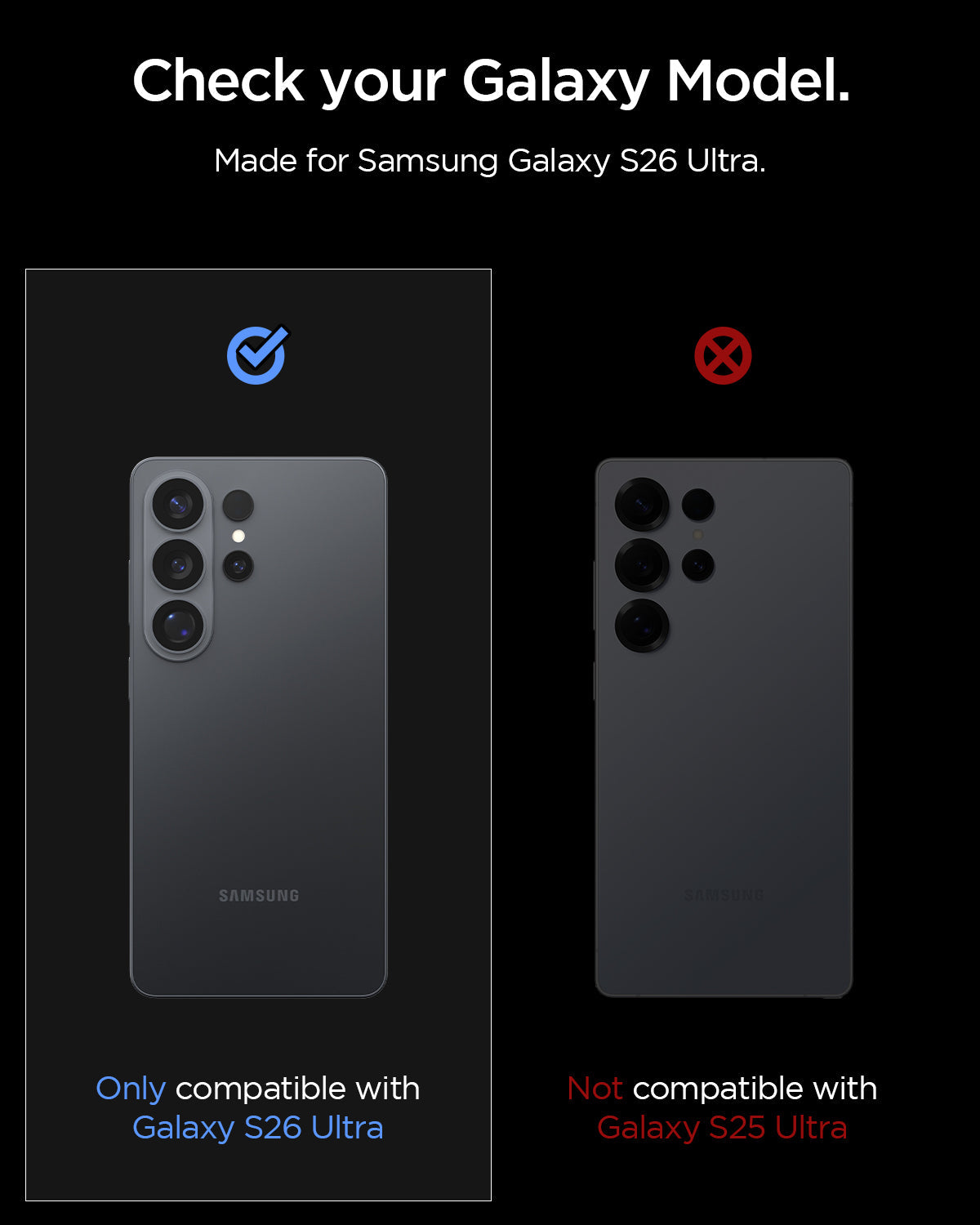 AGL11071 - Galaxy S26 Ultra Optik EZ Fit Lens Pro Protector showing compatibility