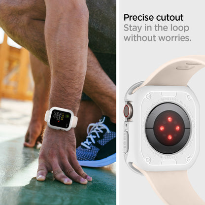 061CS24482 - Apple Watch Series (Apple Watch (41mm)) Case Rugged Armor in white precise cutout stay in the loop without worries.