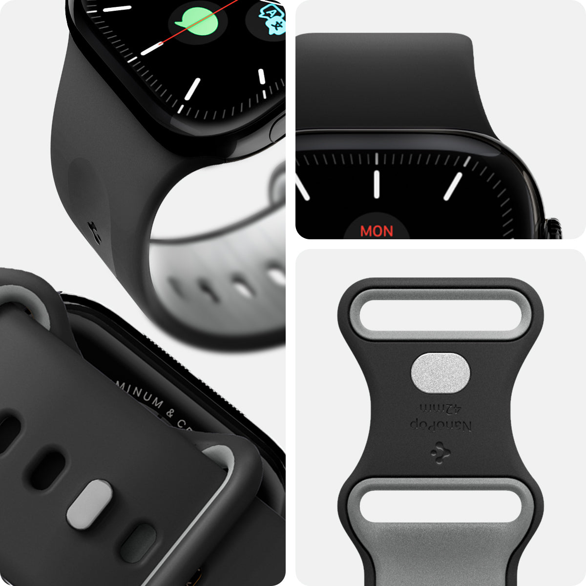 AMP09324 - Apple Watch Series - Nano Pop 42mm in Black Sesame showing detail of the band.
