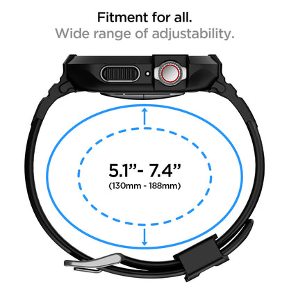 ACS00546 - Apple Watch Series (Apple Watch (41mm)) Case Rugged Armor Pro in black fitment for all, wide range (130mm-188mm) of adjustability.