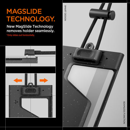 AFA08860 - Badge Holder MagSlide in Black showing the magslide technology, new magslide technology removes holder seamlessly (only slides out horizontally)