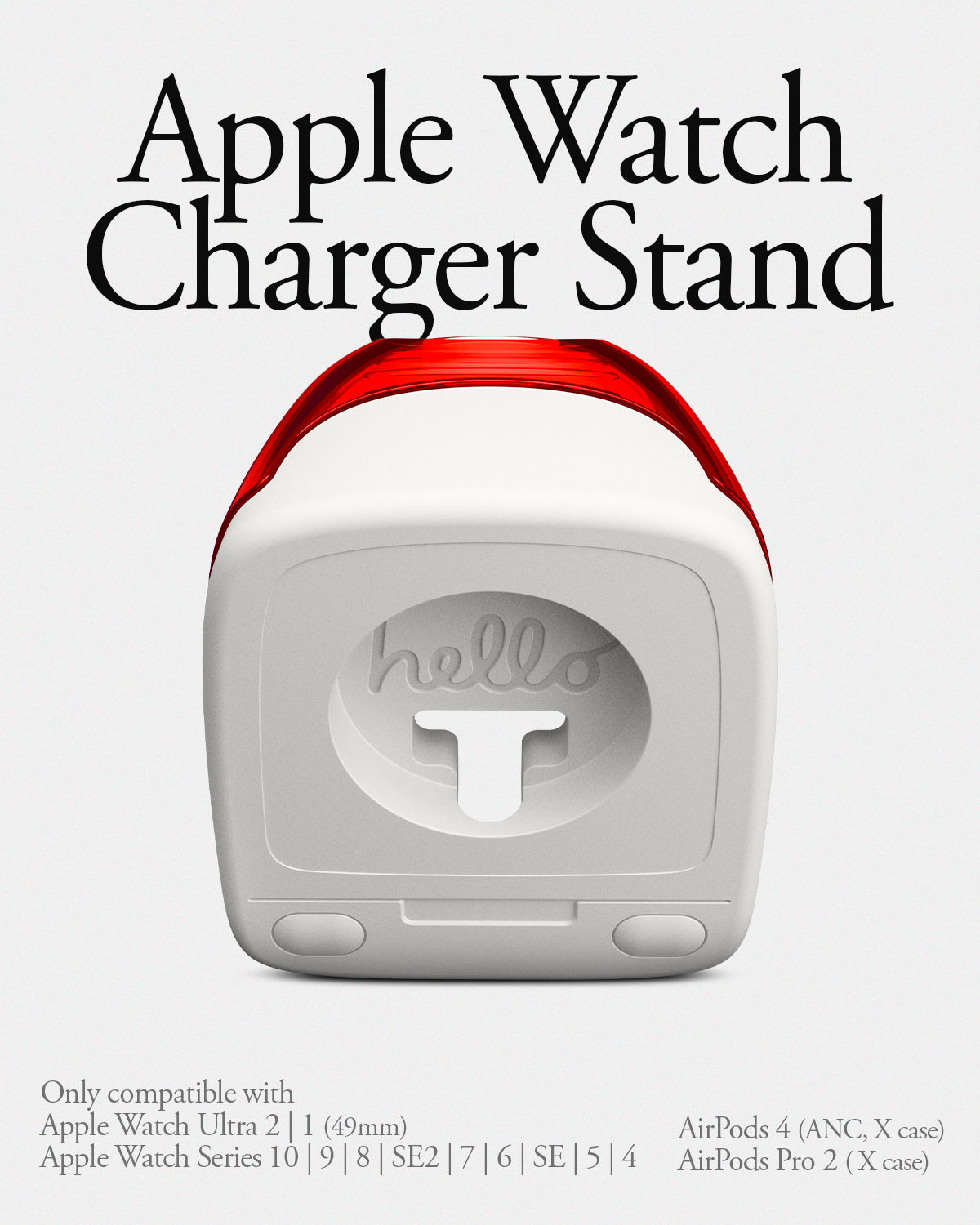 AMP09341 - Apple Watch Classic C1 Charger Stand in ruby apple watch charger stand. only compatible with apple watch ultra 2,1,0,9,8,7,6,5,4,se2,se