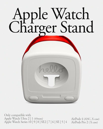 AMP09341 - Apple Watch Classic C1 Charger Stand in ruby apple watch charger stand. only compatible with apple watch ultra 2,1,0,9,8,7,6,5,4,se2,se