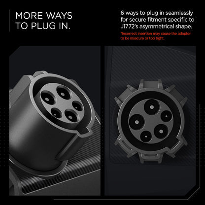 ACP09182 - Tesla cybertruck Charging Adapter Door Dock CO252 in Black more ways to plug in. 6 ways to plug in seamlessly for secure fitment specific to J1772's asymmetrical shape.