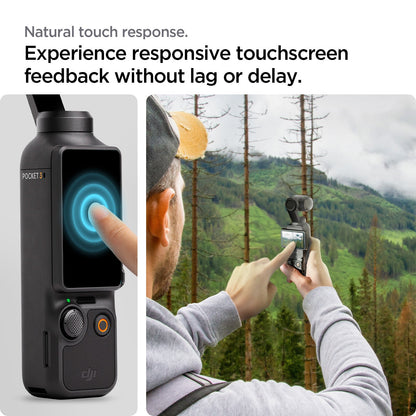 AGL07481 - DJI Osmo Pocket 3 Glas.tR SLIM in Clear showing natural touch response