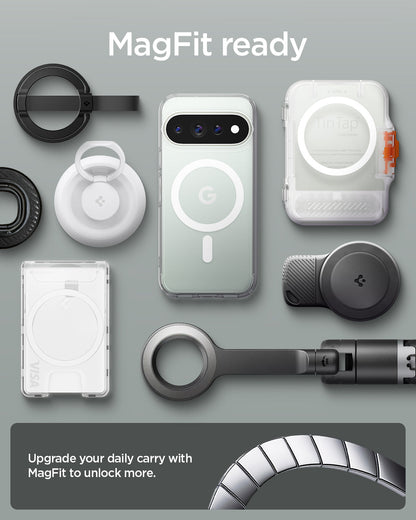 ACS11431 - Pixel 11 Pro Ultra Hybrid (Mag Fit) Clear White compatible with MagFit accessories for secure magnetic attachment and expanded everyday convenience.