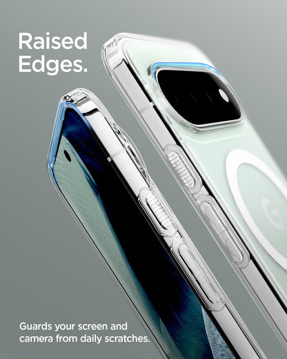 ACS11431 - Pixel 11 Pro Ultra Hybrid (Mag Fit) Clear White raised edges help protect the screen and camera from everyday scratches and surface contact.