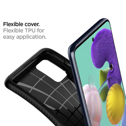 ACS00601 - Galaxy A51 Case Liquid Air in Matte Black flexible cover. Flexible TPU for easy application.