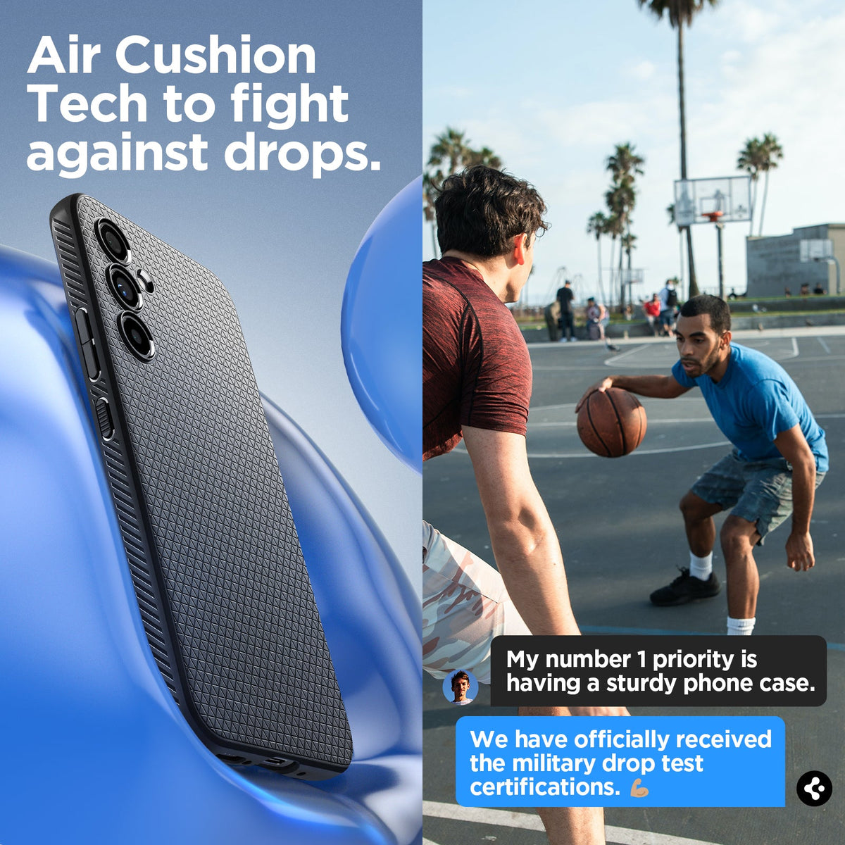 ACS05885 - Galaxy A54 5G Case Liquid Air in Matte Black air cushion tech to fight against drops.