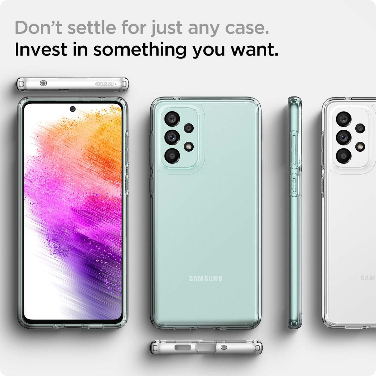 ACS04254 - Galaxy A73 5G Case Ultra Hybrid in Crystal Clear don't settle for just any case. Invest in something you want.