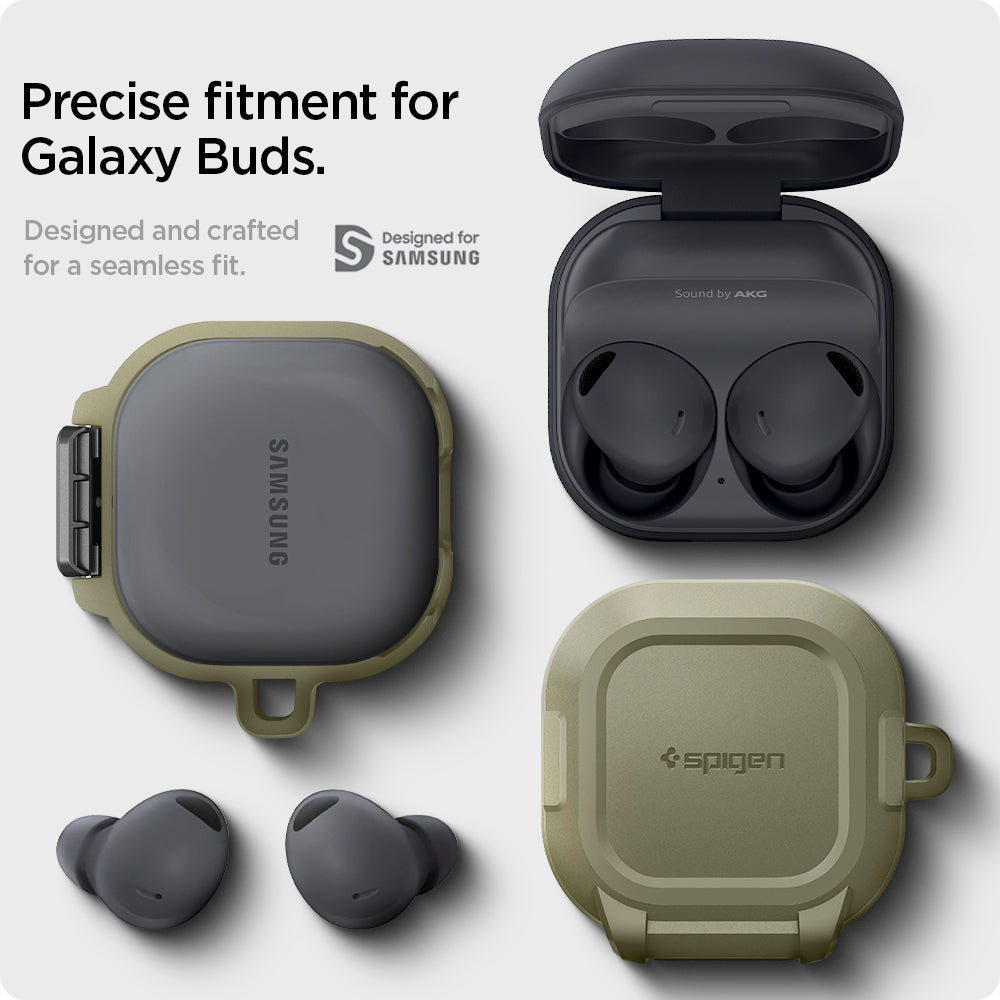 ACS05912 - Galaxy Buds 2 Pro / 2 / Pro / Live Case Lock Fit in vintage khaki precise fitment for galaxy buds. designed and crafted for a seamless fit. designed for samsung.