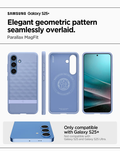 ACS09059 - Galaxy S25 Plus Case Parallax (MagFit) in Purple-ish showing the elegant geometric pattern seamlessly overlaid. Parallax MagFit. Only compatible with Galaxy S25+ and not compatible with Galaxy S25 and Galaxy S25 Ultra