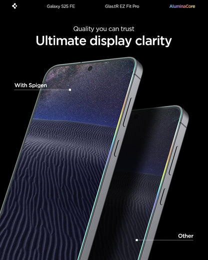 AGL10202 - Galaxy S25 FE GLAS.tR EZ Fit Pro showing the ultimate display clarity