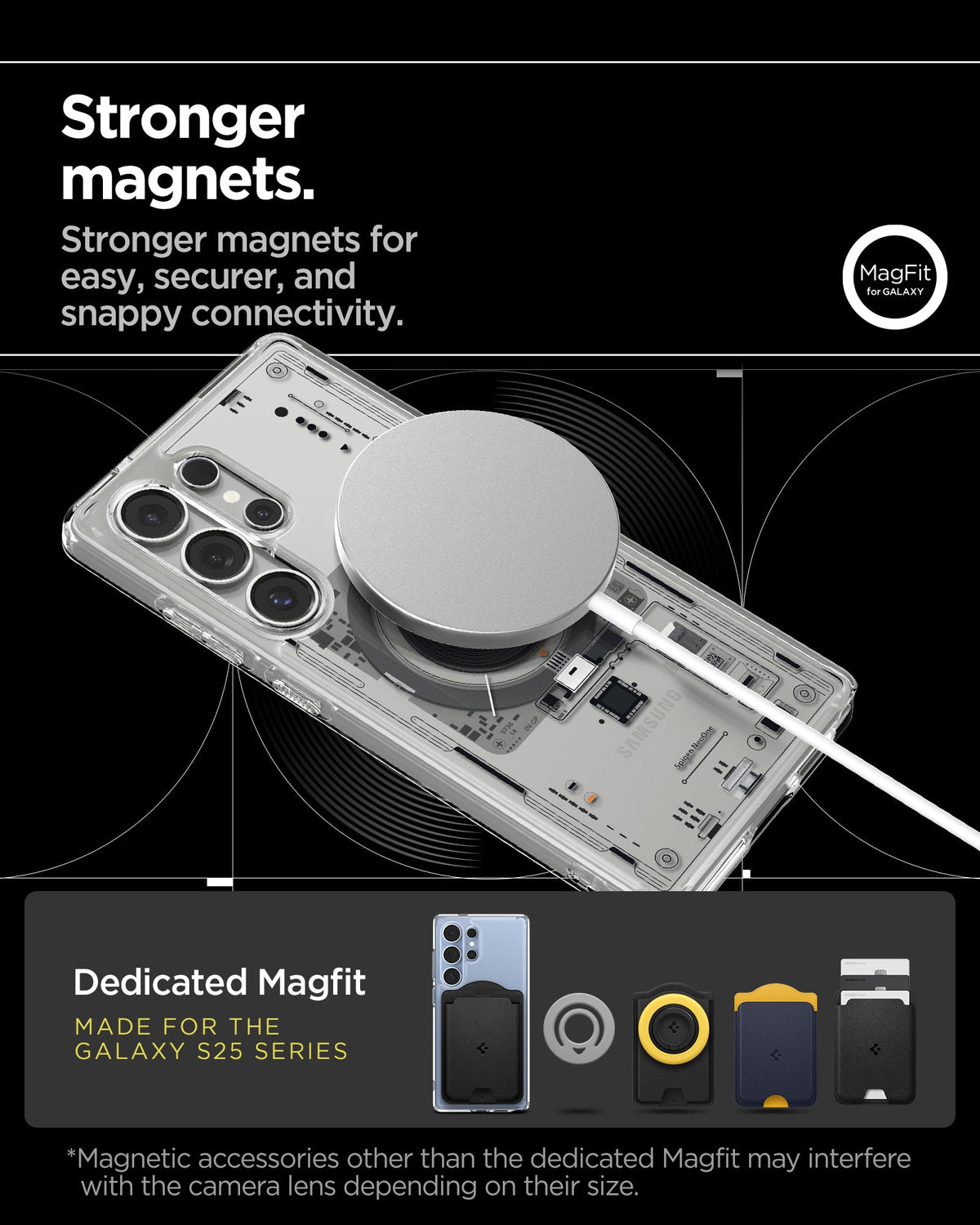 ACS08959 - Galaxy S25 Ultra Case Ultra Hybrid Metal Ring Neo One (MagFit) in Neo One stronger magnets. stronger magnets for easy securer and snappy connectivity