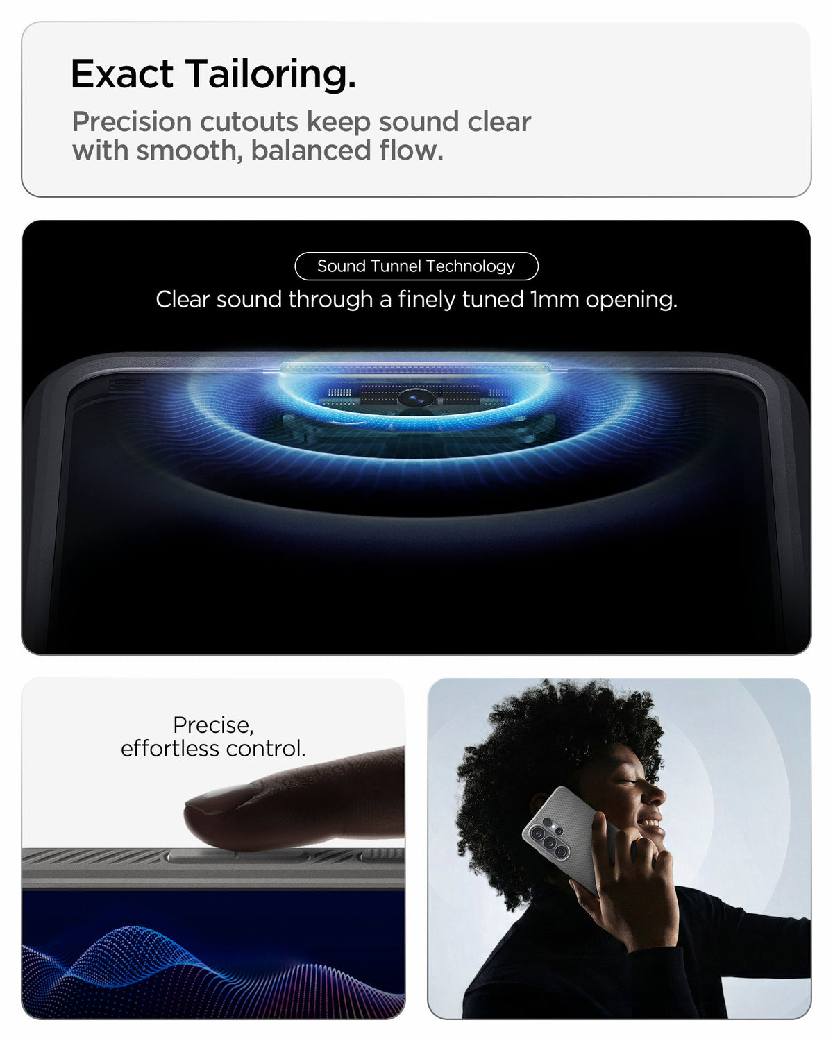 ACS11204 - Galaxy S26 Ultra Liquid Air in Marble Gray showing exact tailoring. precision cutouts keep sound clear with smooth balanced flow